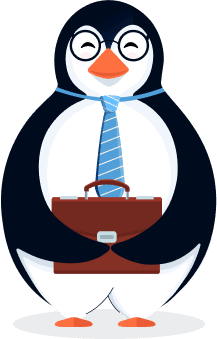 Illustration of a Penguin wearing a formal attire to represent a board member  